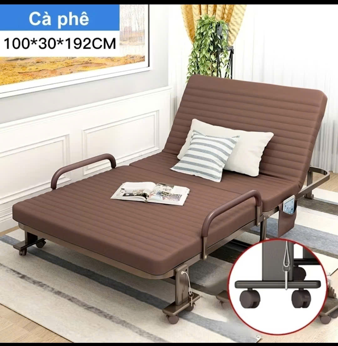  Giường xếp nâng đầu rộng 100cm Tanaki, Giường gấp đôi